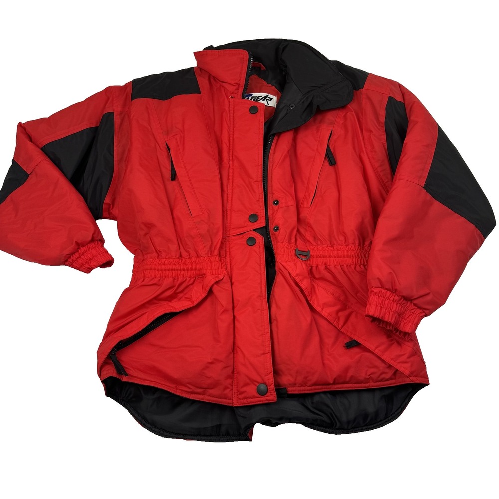 Vintage Ski Gear Jacket Womens Medium Insulated Winter Coat 90s Retro Snow
